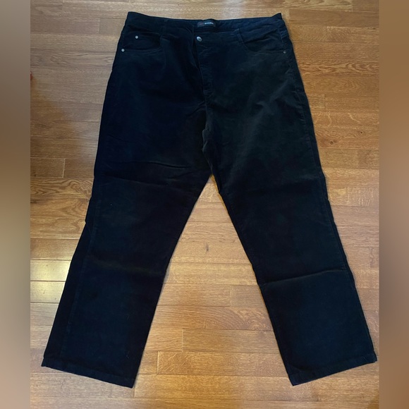 Jeanne Beker Black Pants Plus Size 18W Fine Corduroy Stretch - Picture 5 of 10